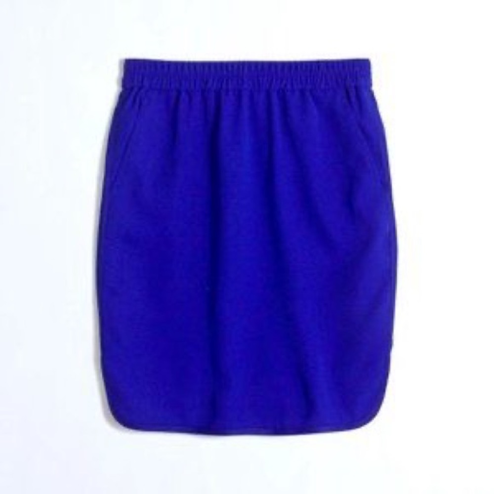 J. Crew factory royal blue crepe skirt curved hem size 14
